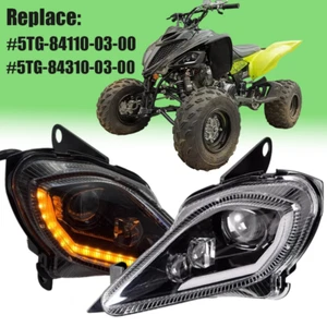 Pair LED Headlights Set For Yamaha Raptor 700 R 350 YFZ450 R Wolverine 2006-2023 - Picture 1 of 21