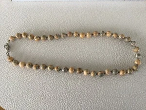 ACHATKETTE EDELSTEIN HALSKETTE BRAUN AUS NACHLASS - Bild 1 von 3