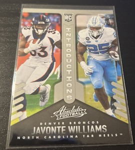 JAVONTE WILLIAMS RC 2021 PANINI ABSOLUTE FOOTBALL INTRODUCTIONS ROOKIE #INT-15 
