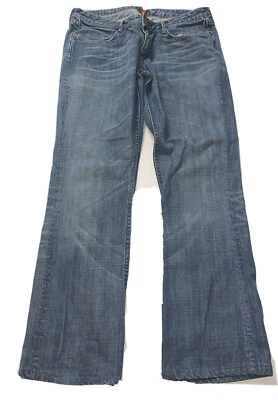 Pantalones de mezclilla cosidos Earnest para mujer Hefner Bootcut talla 30 azul leche Foto 1 de 4