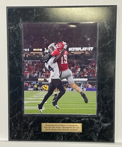 Brock Bowers optional 8x10 2023 National Championship Game plaque with nameplate Cover