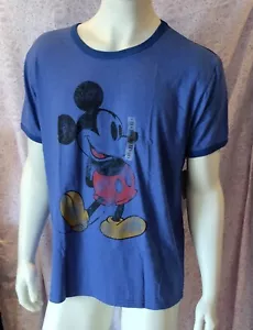 ¡NUEVO CON ETIQUETAS! Camiseta clásica retro grande azul retro de Mickey Mouse de los parques de Disney para hombre - Imagen 1 de 4