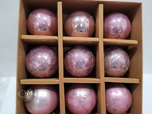 SCHLITTEN HILL TRADING ROSA GLAS KUGEL STIL WEIHNACHTSSCHMUCK SET 9 - Bild 1 von 2