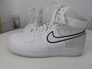vguc NIKE AIR FORCE 1 '07 HIGH WHITE VAST GREY/WHITE A02442-100 SIZE 13 US - Picture 1 of 21