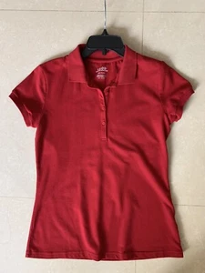 IZOD Girls School Uniform Short Sleeve Polo Shirt, Red Size Large 11/13 - Picture 1 of 1