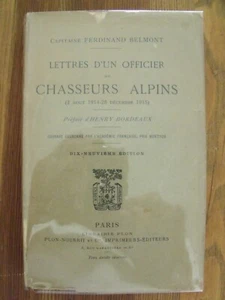 ref VB - LETTRES D UN OFFICIER de CHASSEURS ALPINS par Cap. F. BELMONT - 1921 - Picture 1 of 5