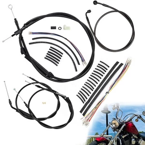 Kit extendido Dyna de 12" línea de freno embrague cables de acelerador para Harley 07-13 n/ABS - Imagen 1 de 11