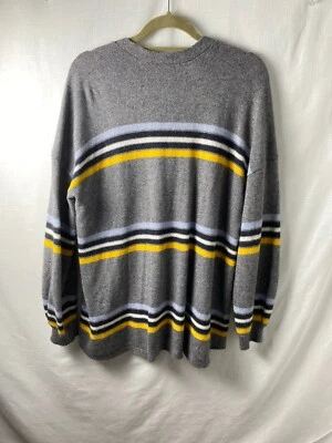 Cárdigan suéter informal a rayas gris amarillo negro Democracy para mujer talla XL Foto 1 de 4