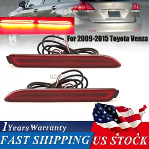 Luz reflectora de parachoques trasero LED lente roja para Toyota Venza 2009 2010 2011-15 - Imagen 1 de 12