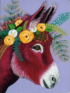 Notebook Journal Flower Rose Donkey Ass Mule 80 Lined Pages New OCS Designs  - Picture 1 of 2