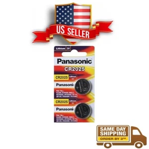 2 x Fresh PANASONIC CR 2025 CR2025 CR-2025 LITHIUM COIN CELL Battery Exp 2033 - Picture 1 of 3