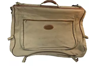 Eddie Bauer Ford Garment Bag. Canvas W/leather construction. rugged. W/Stains. - Picture 1 of 10