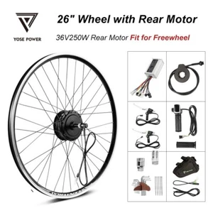 36V250W 26inch Wheel Rear Motor Ebike Hub Conversion Kit Fit Freewheel Black - Picture 1 of 13