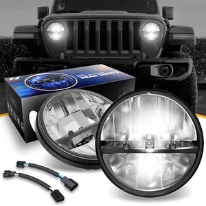 NVL-HL-002 7 inches LED Headlight High Low Beam Compatible with 97-17 Jeep Wr... - Picture 1 of 7