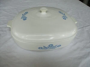 Vintage '58-'59 Corning Blue Cornflower Auflaufform 10" Pyroceram mit Deckel Sehr guter Zustand - Bild 1 von 5