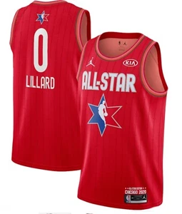 2020 All-Star Game Chicago Jordan Damian Lillard Red Swingman Jersey Sz 52 XL - Picture 1 of 3