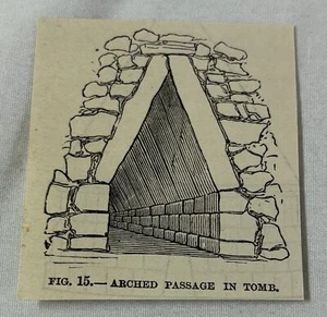 1883 magazine engraving ~ ARCHED PASSAGE IN TOMB - Picture 1 of 1