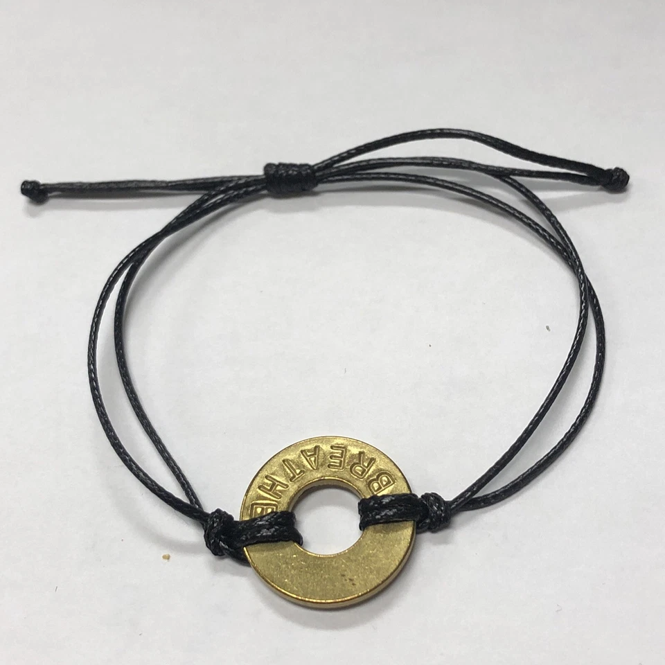 可调式黑色呼吸麻绳手链 My Intent.org 全新 — 第 1/4 张图片