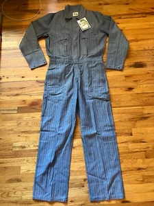 NEW NOS Vintage 90s Key Imperial Herringbone Coveralls Workwear Overalls M Tall - Picture 1 of 4