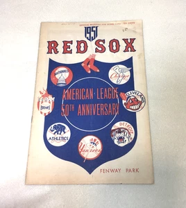 1951 Boston RED SOX vs Cleveland Indians Unscored Scorebook Program Ted Williams - Picture 1 of 5