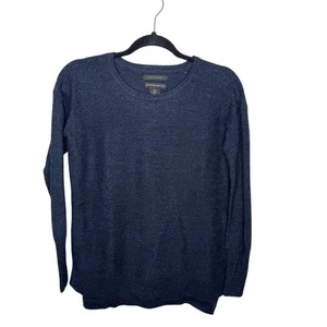 Tahari Pequeño Azul Marino 100% Lana Merino Extra Fina Cuello Redondo Suéter Mujer - Imagen 1 de 7
