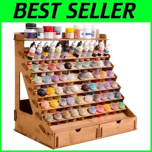Wooden Paint Organizer - Vallejo Citadel Tamiya - 74 Holes - Picture 1 of 9