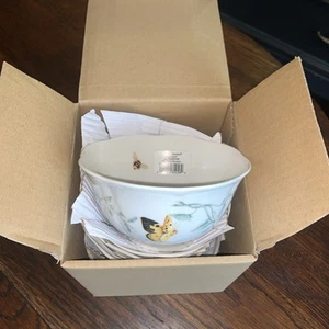 Juego de 4 cuencos de arroz Lenox Butterfly Meadow totalmente nuevos con etiquetas y en caja - Imagen 1 de 14