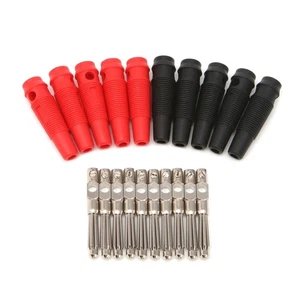 5 Pair/10 Pcs 4mm 32A Solderless Side Stackable Banana Plug Copper - Picture 1 of 8