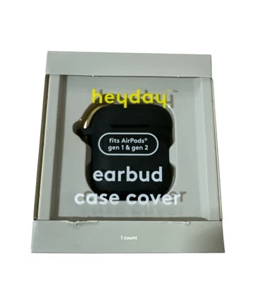 Apple AirPods Gen 1 and Gen 2, Silicone Case with Clip Black, Wireless Charge - Image 1 of 4