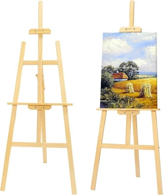 FINENOLO Steelite Wooden Easel Stand 45" Adjustable Height Folding Art Easel for Painting