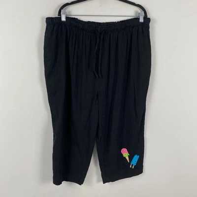 Quacker Factory Linen Blend Cropped Pants Size 2X Ice Cream Embroidered - Image 1 of 4