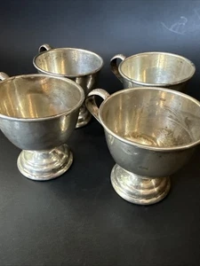 Juego de 4 tazas de té vintage EP níquel plata Japón - Imagen 1 de 9
