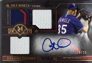 2017 Topps Museum Cole Hamels Signature Swatches Triple Relic Auto /25 - Picture 1 of 2