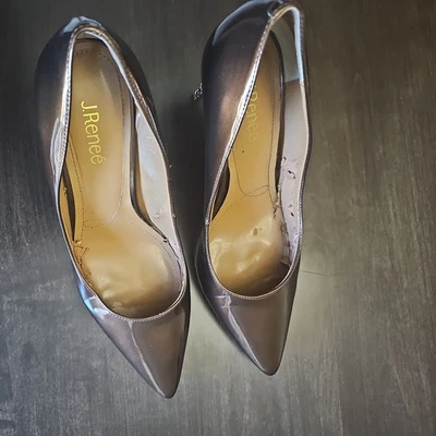 J. Reneé Maressa stiletto pump heel in a patent leather finish. 11W - Image 1 of 4