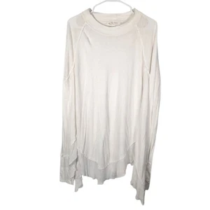 Top túnica Free People We The Free mezcla de lino L blanco boho playa look por capas - Imagen 1 de 8
