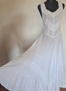 Gypsy Wedding Hippie Holy Clothing 'Vanessa' White Renaissance Maxi Dress size S - Picture 1 of 19