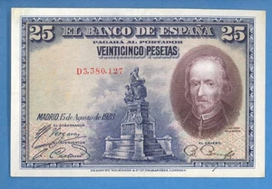 SPANIEN EL BANCO DE ESPANA 25 PESETEN P.74 1928er 4856 - Bild 1 von 2