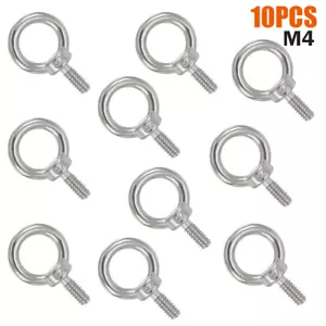 10 piezas UNC1/4"-20 316 acero inoxidable ojo perno rosca tornillo anillo perno EE. UU. - Imagen 1 de 9