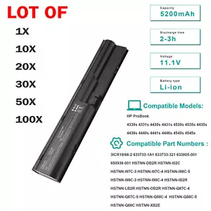 🧡LOT PR06 Battery For HP Probook 4530S 4540S 4440S 4430S 4545S PR09 633733-321 - Picture 1 of 16