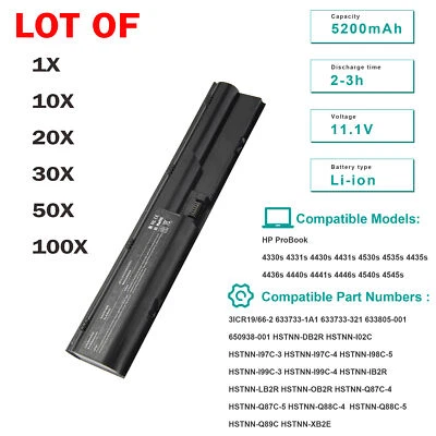 🧡LOT PR06 Battery For HP Probook 4530S 4540S 4440S 4430S 4545S PR09 633733-321 - Image 1 of 4