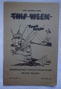 THIS WEEK SOUVENIR GUIDE TUNA DERBY 1953 NARRAGANSETT BLOCK ISLAND BOOKLET - Picture 1 of 4