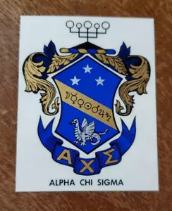 Alpha Chi Sigma AXE Logo Aufkleber Sticker Fenster Gold Blau 2,375"x2,875" KOSTENLOSER VERSAND - Bild 1 von 7