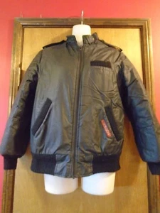 Giacca da volo bomber nero vintage zip davanti Sasson taglia 10 - Foto 1 di 4