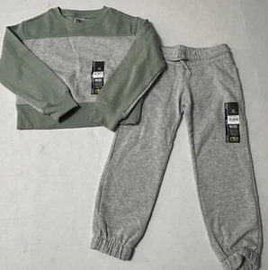 Kids Athletic Works XSmall Gray/Green Sweatshirt/Pants Set NWT - Picture 1 of 8
