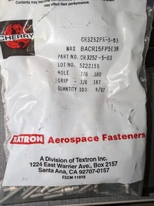 Cherry NAS BACR15FP5E3R CR 3252-5-03 Aircraft rivets - Picture 1 of 2