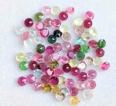 11.40 Ct Natural Tourmaline 3 mm Round Cut Loose Untreated Gemstones Wholesale - Image 1 of 3