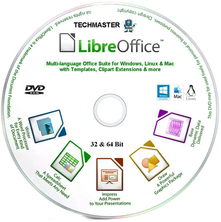 Libre Office Suit 2025 Windows 10/11 Word Processor Database Spreadsheet MS Comp - Image 1 of 4