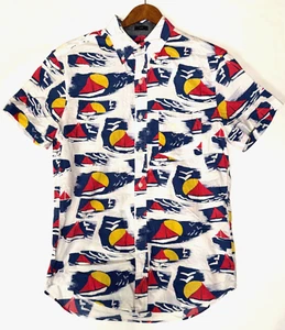J Crew Sailboat Shirt Men’s S Slim Short Sleeve Button Up White - Imagen 1 de 4
