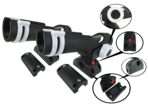 Soporte de caña de pescar ajustable Pactrade Marine 2 piezas 7/8-1"" bloqueo adaptador montaje en riel - Imagen 1 de 12