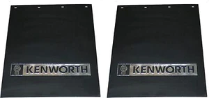 Kenworth Trucks 24" x 30" Black/Silver Bar Logo Poly Semi Truck Mud Flaps-Pair - Picture 1 of 3